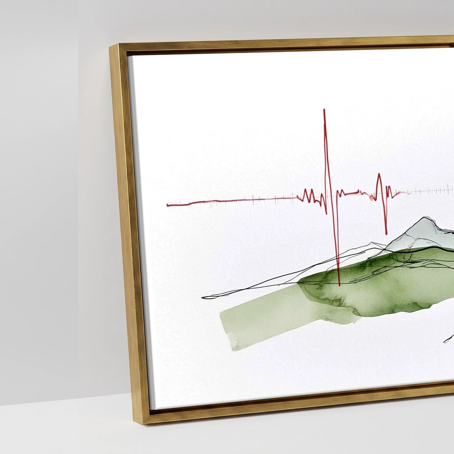 Rhythm of the Land - artwork detail in an antique gold float frame