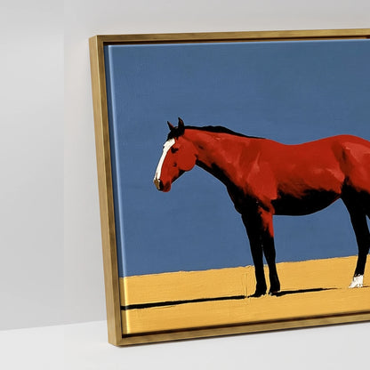 Scarlet Stallion Alpine Ridge - artwork detail in an antique gold float frame