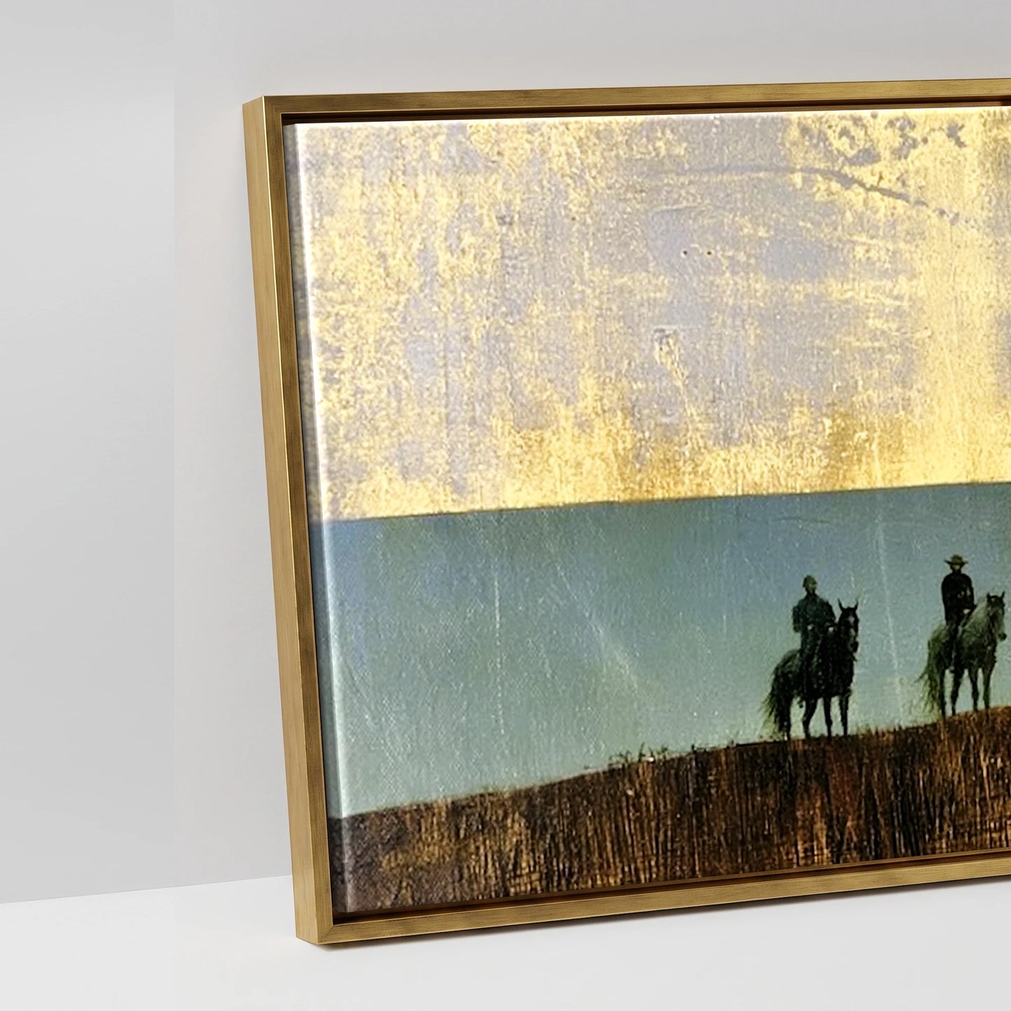The Gilded Ridge - artwork detail in an antique gold float frame
