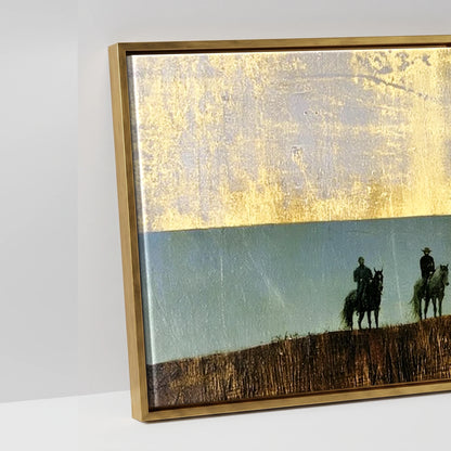 The Gilded Ridge - artwork detail in an antique gold float frame