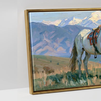 High Country Trail - artwork detail in an antique gold float frame