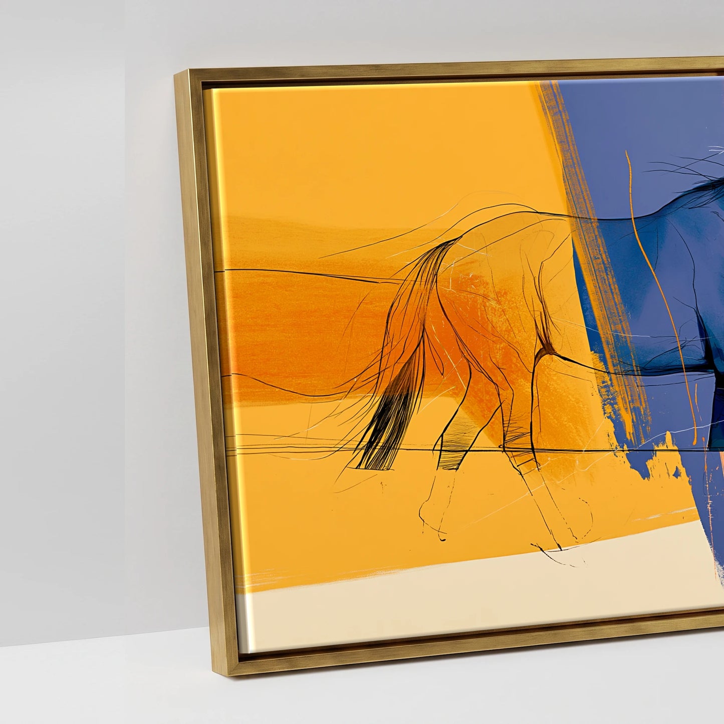 Prismatic Plains - artwork detail in an antique gold float frame