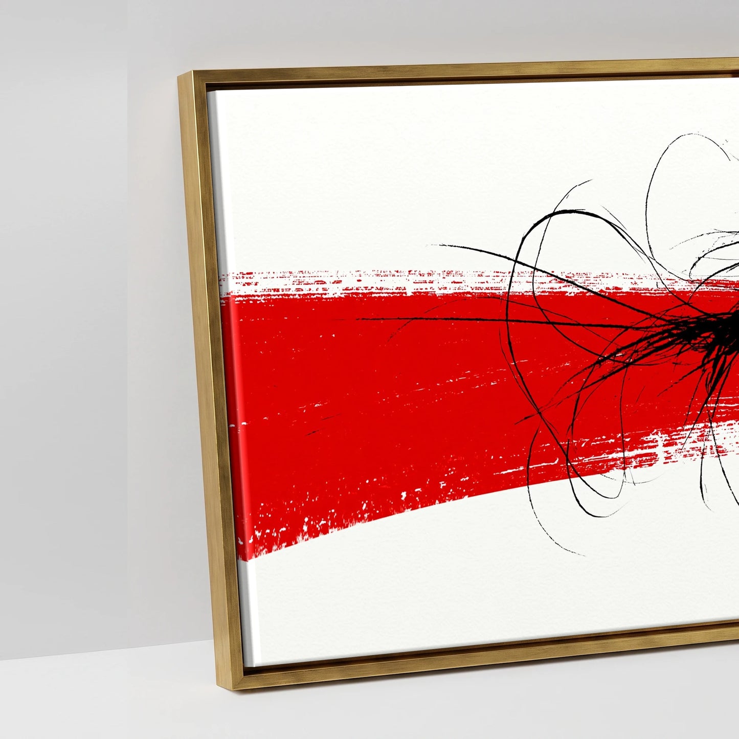 The Crimson Gallop - artwork detail in an antique gold float frame