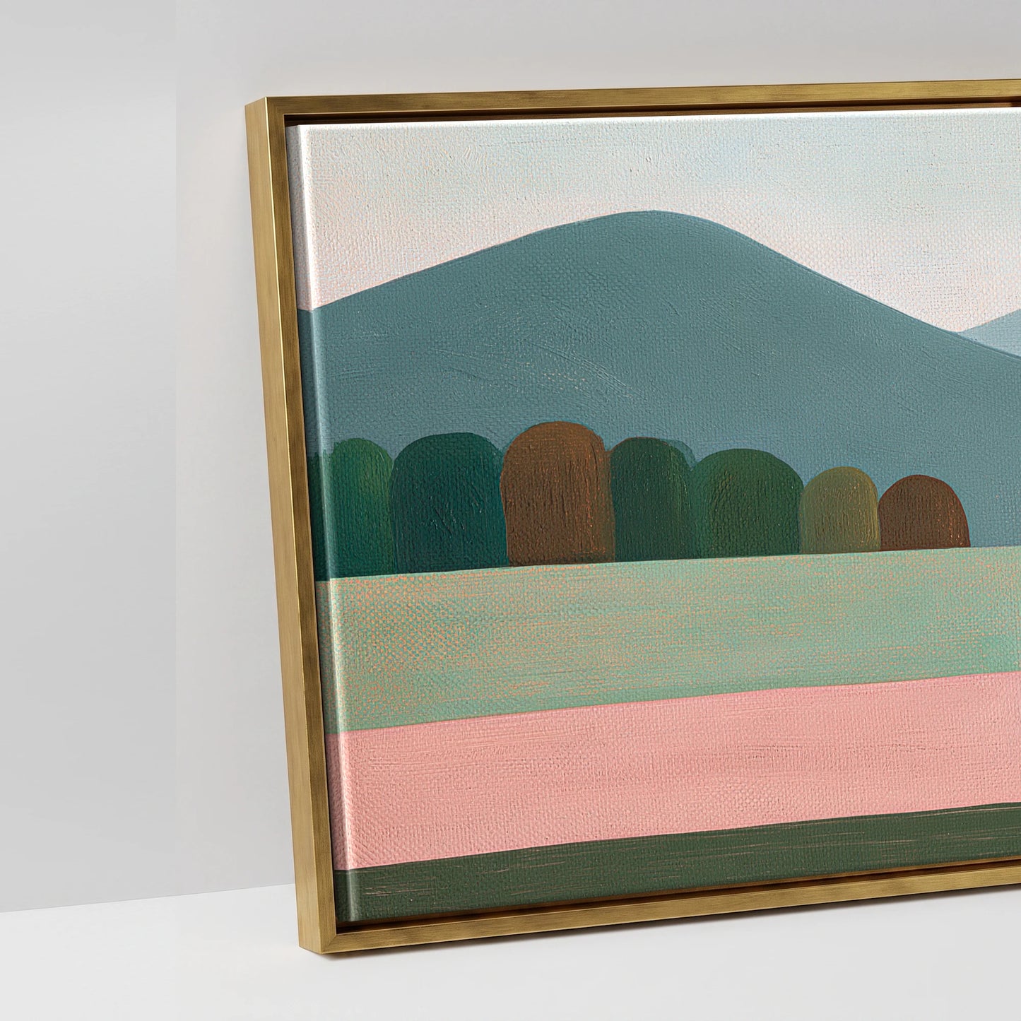 Minimalist Earthy Equine - artwork detail in an antique gold float frame