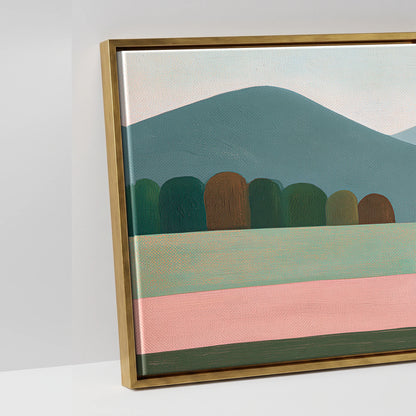 Minimalist Earthy Equine - artwork detail in an antique gold float frame