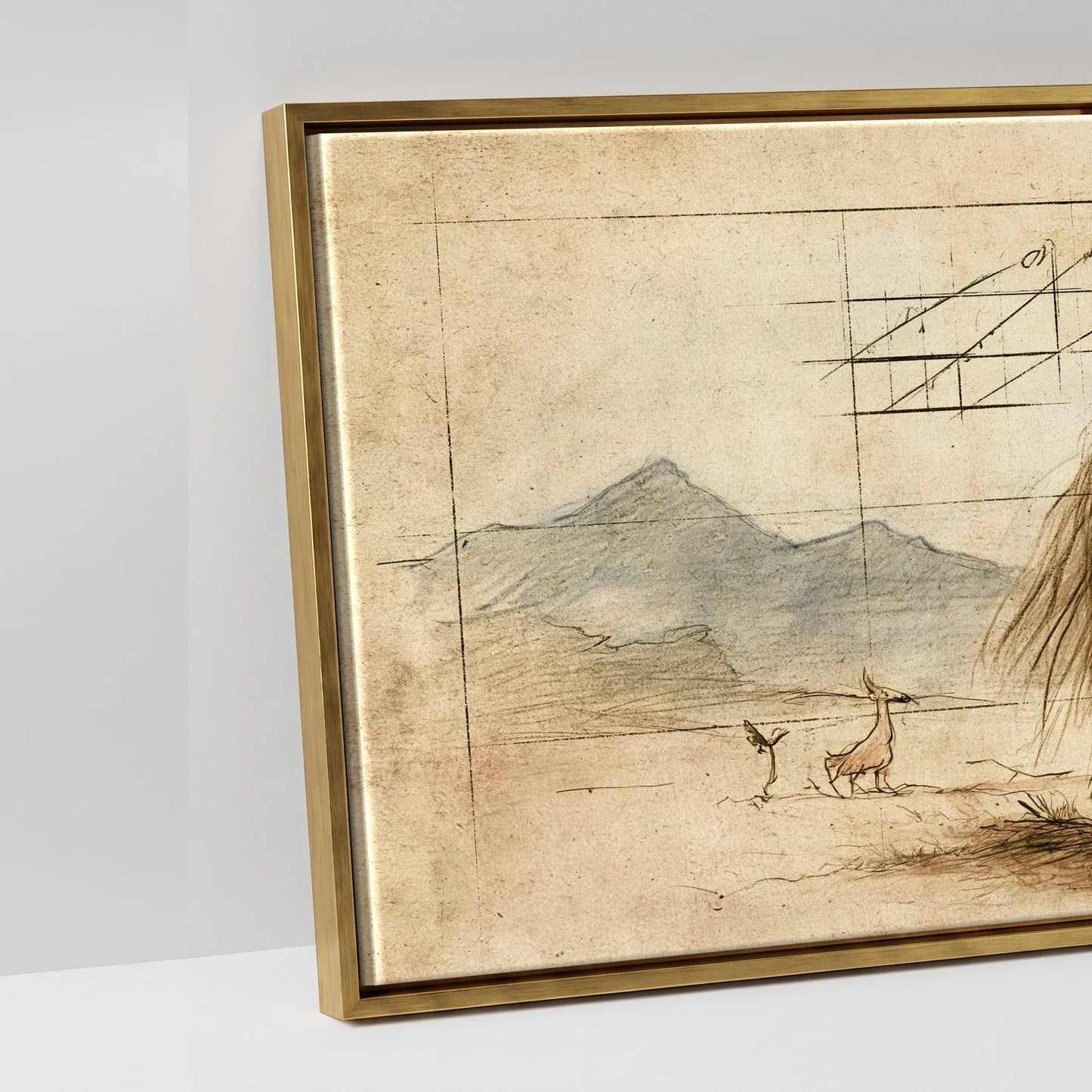 Classical Equine Study - artwork detail in an antique gold float frame