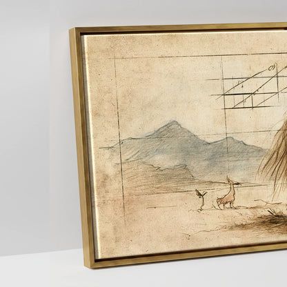 Classical Equine Study - artwork detail in an antique gold float frame