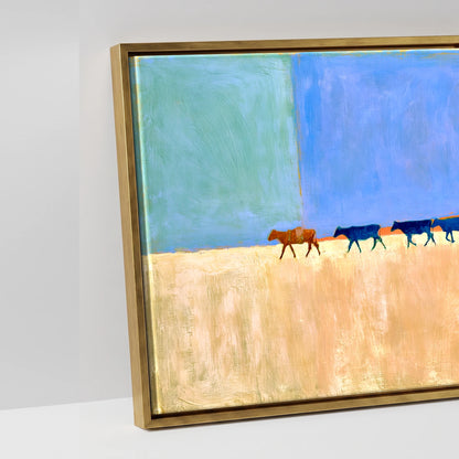 Painted Desert Drive - artwork detail in an antique gold float frame