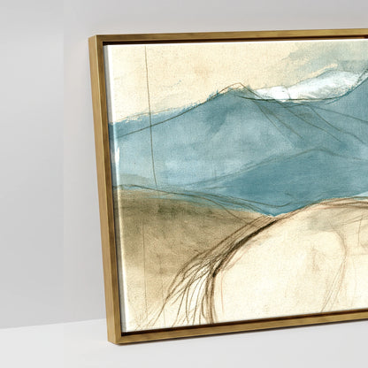 Azure Ridge - artwork detail in an antique gold float frame