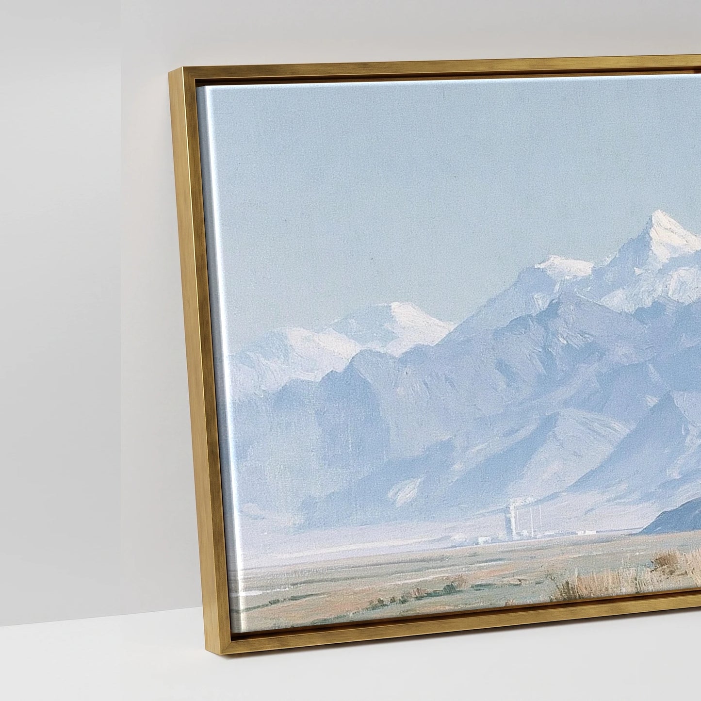 Mountain Solitude - artwork detail in an antique gold float frame