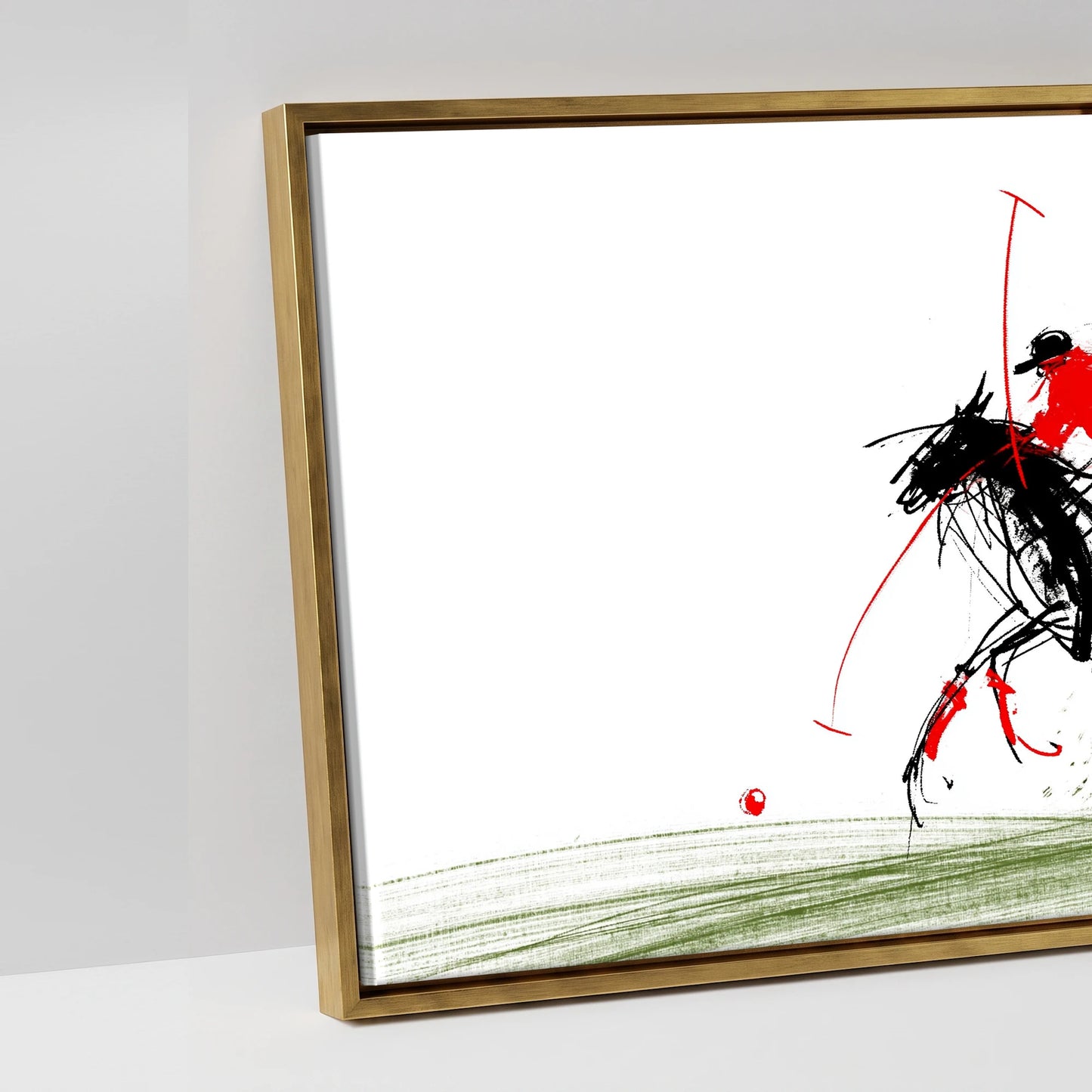 The Scarlet Charge - artwork detail in an antique gold float frame