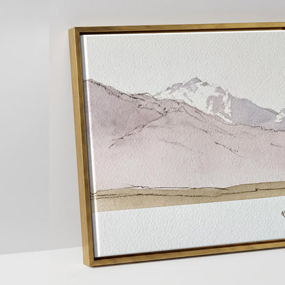 Quiet of the Range - artwork detail in an antique gold float frame