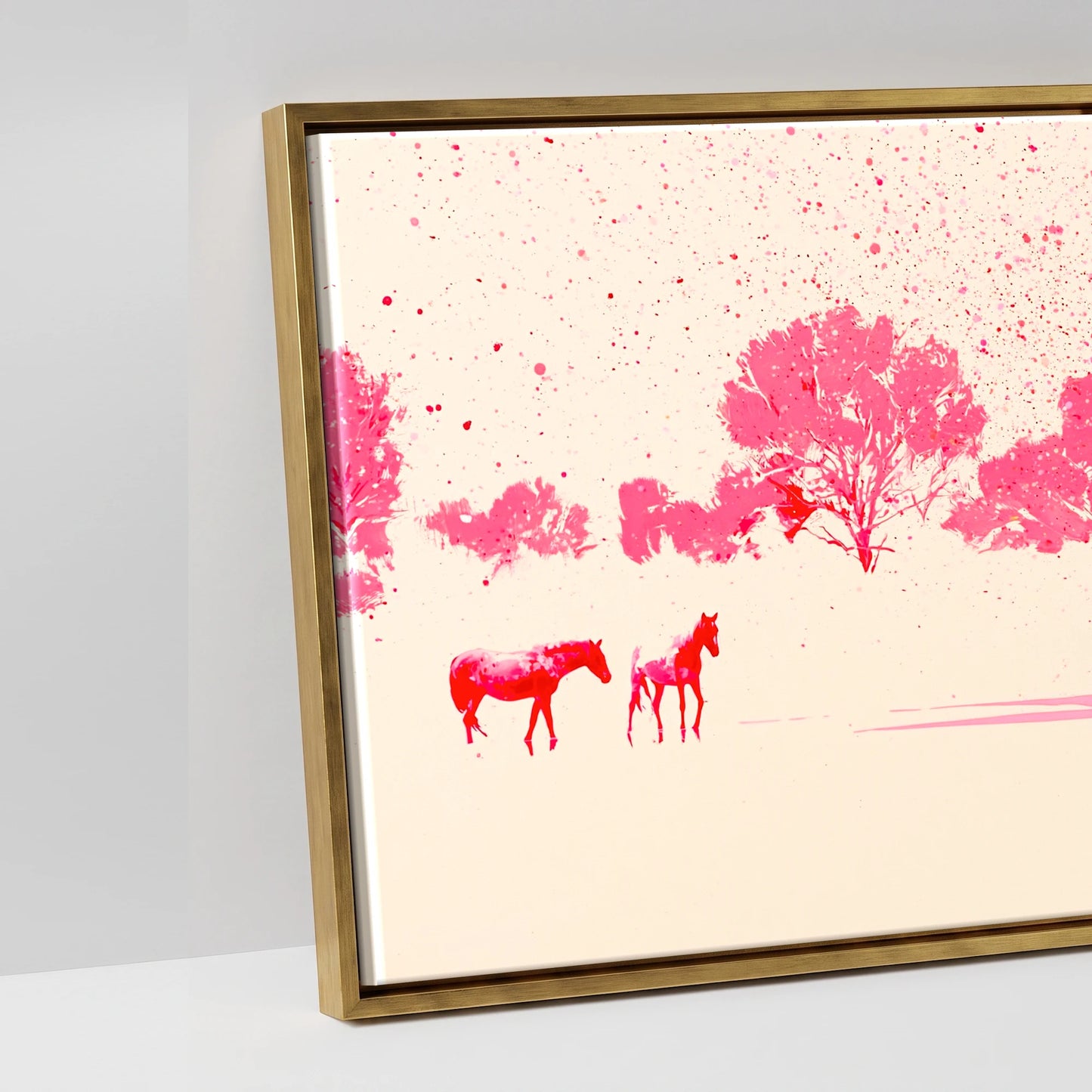 Crimson Mirage - artwork detail in an antique gold float frame