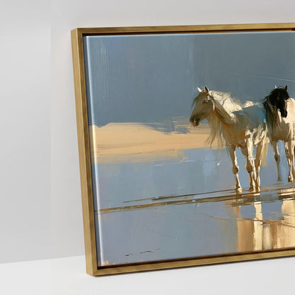 Coastal Reflections - artwork detail in an antique gold float frame