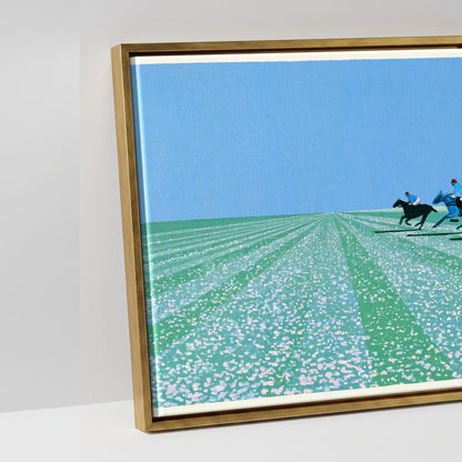 Rhythm of the Chukka - artwork detail in an antique gold float frame