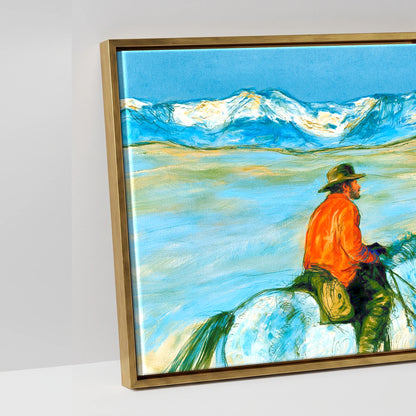 High Country Horizon - artwork detail in an antique gold float frame