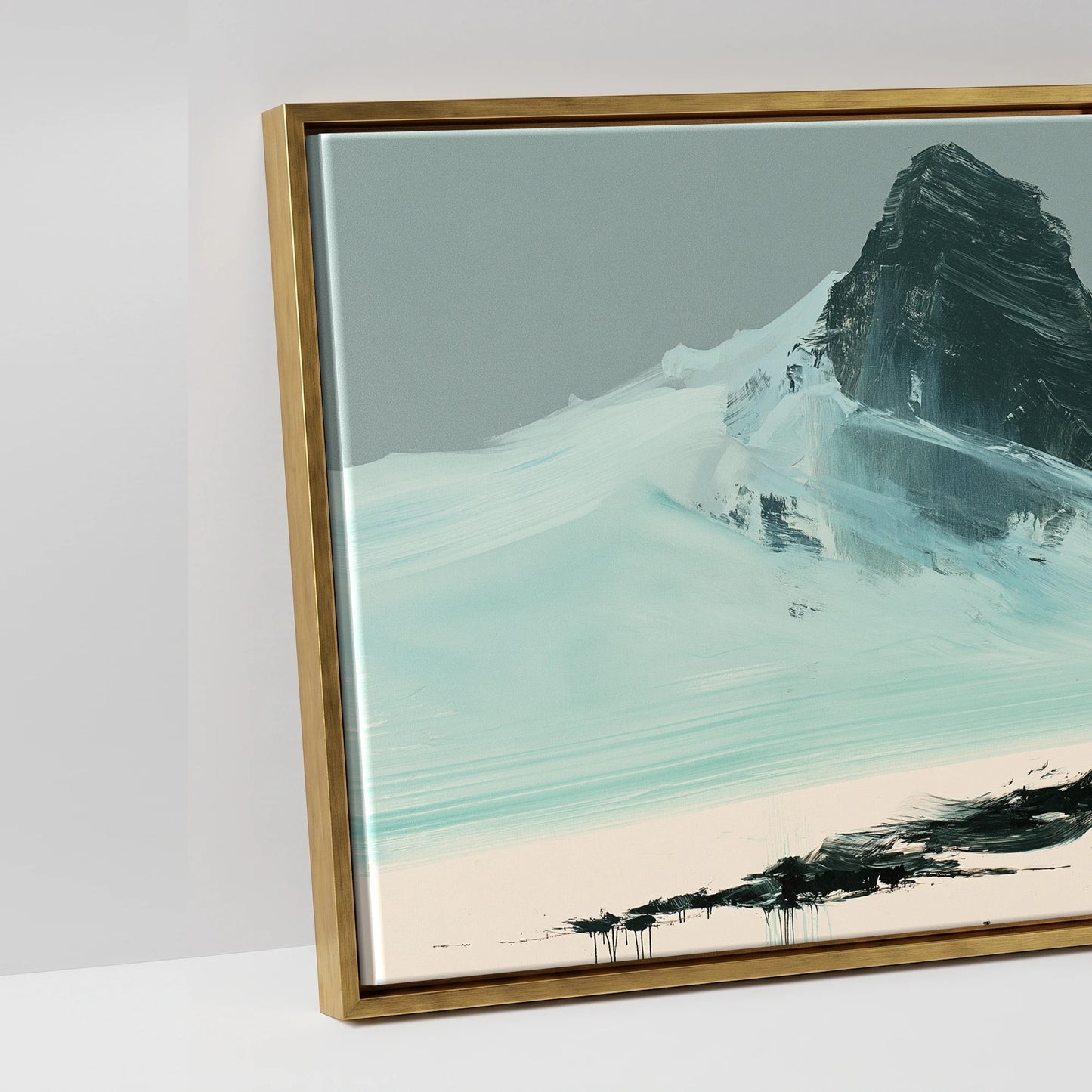 The Long Line - artwork detail in an antique gold float frame