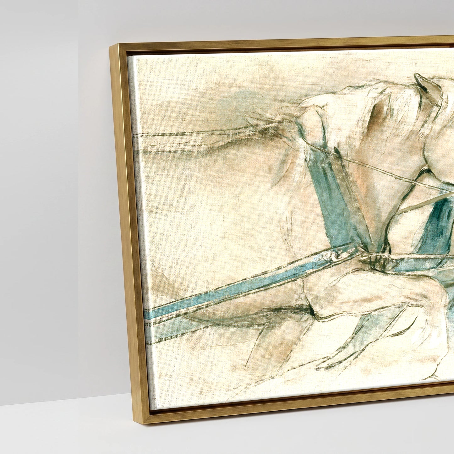 Harnessed Momentum - artwork detail in an antique gold float frame