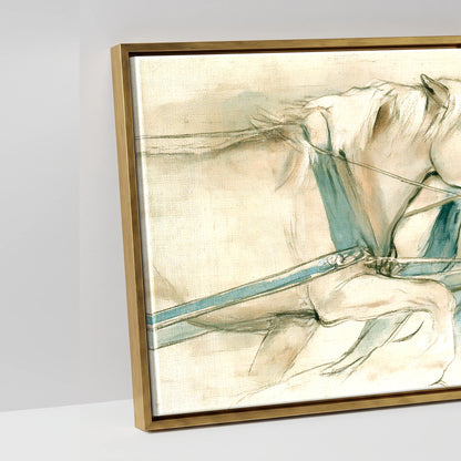 Harnessed Momentum - artwork detail in an antique gold float frame