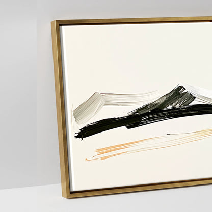 Ink and Amber Horizon - artwork detail in an antique gold float frame