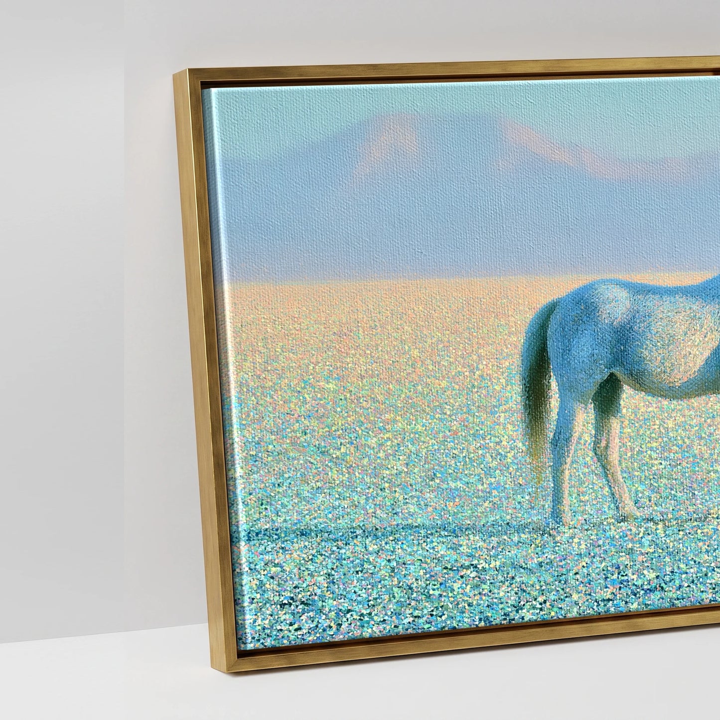 Shimmering Solitude - artwork detail in an antique gold float frame