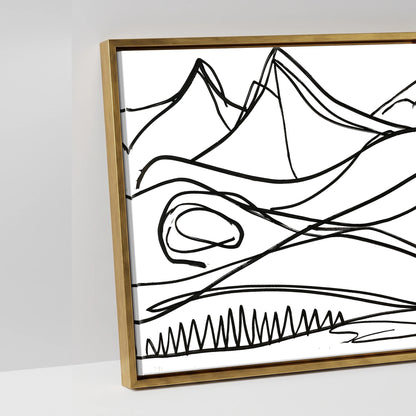 Bold Equine Contours - artwork detail in an antique gold float frame