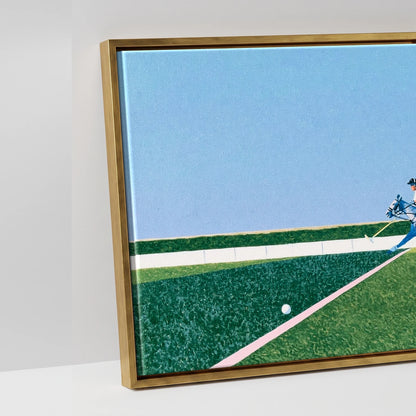 Rhythm of the Chukka - artwork detail in an antique gold float frame