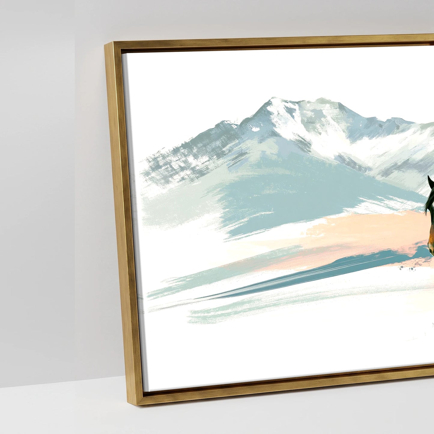 Vibrant Painted Horizons - artwork detail in an antique gold float frame