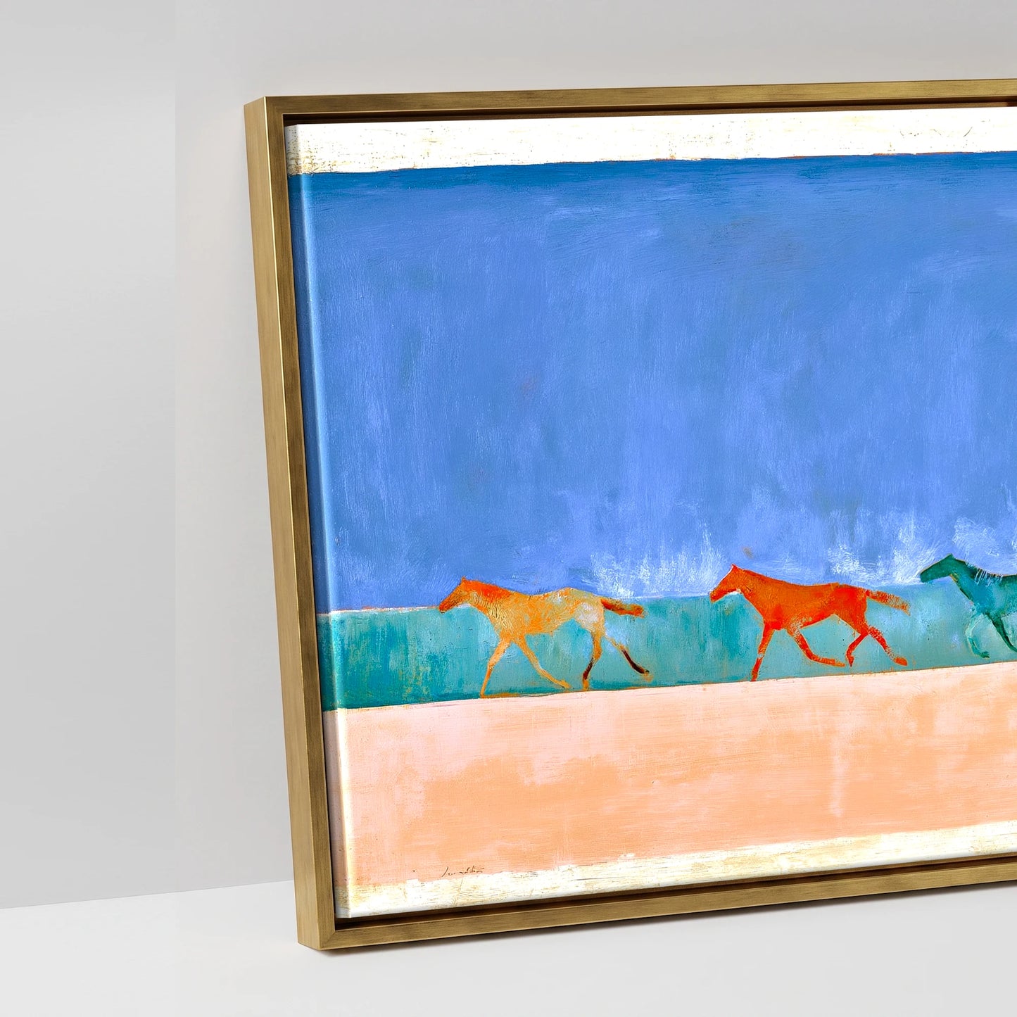 Rhythm of the Coast - artwork detail in an antique gold float frame