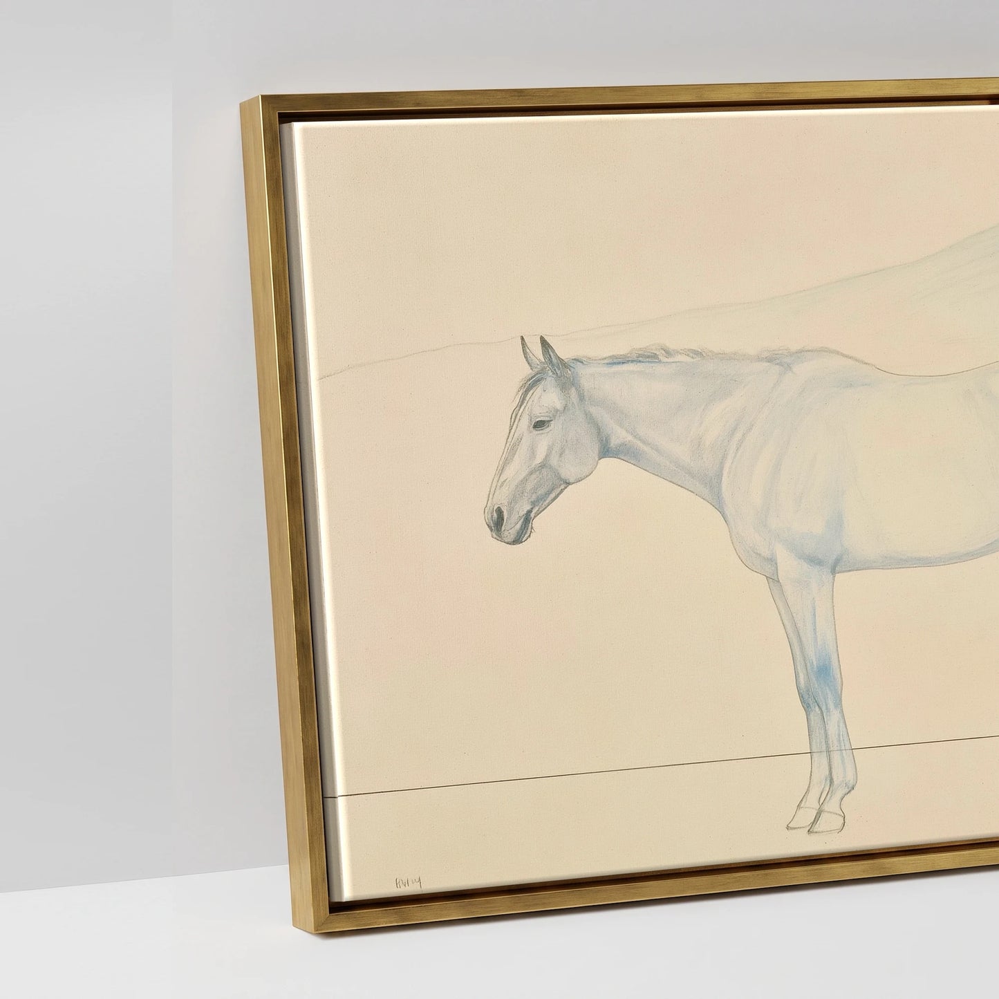 The Flowing Horizon - artwork detail in an antique gold float frame