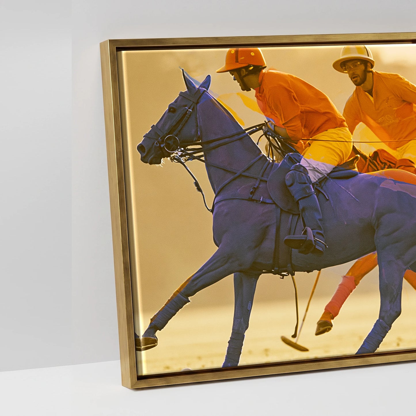 The Cobalt Charge - artwork detail in an antique gold float frame