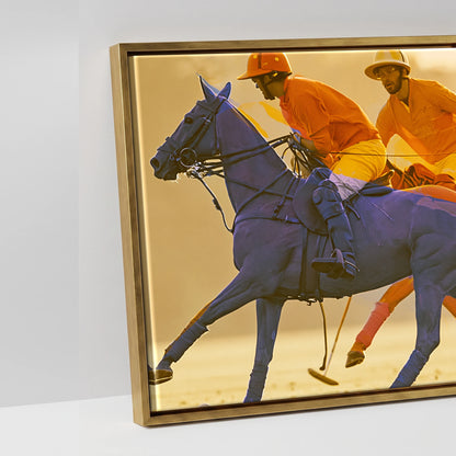 The Cobalt Charge - artwork detail in an antique gold float frame