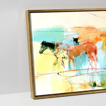The Painted Trail - artwork detail in an antique gold float frame
