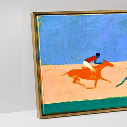 Colours of the Chukka - artwork detail in an antique gold float frame