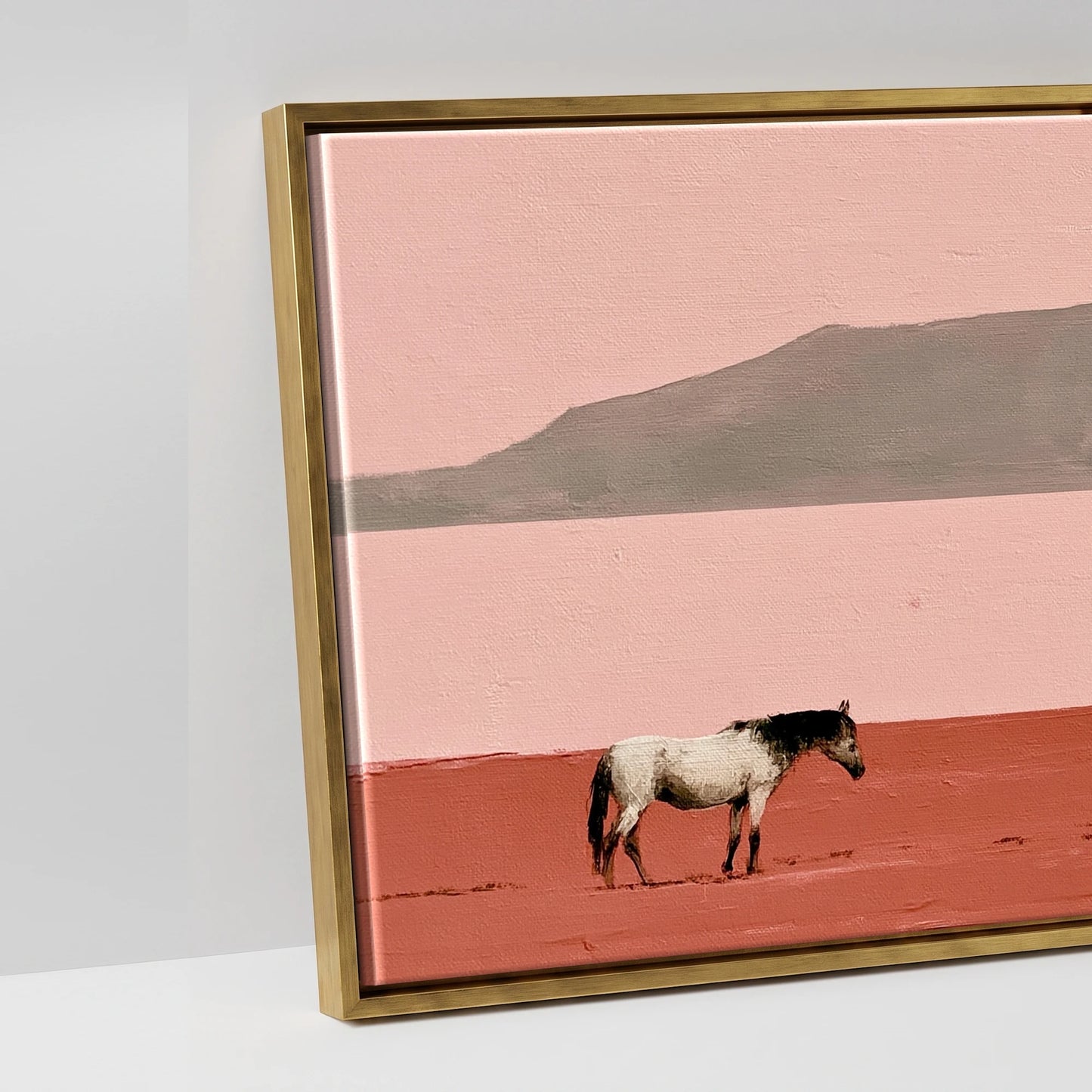 Terracotta Horizon - artwork detail in an antique gold float frame
