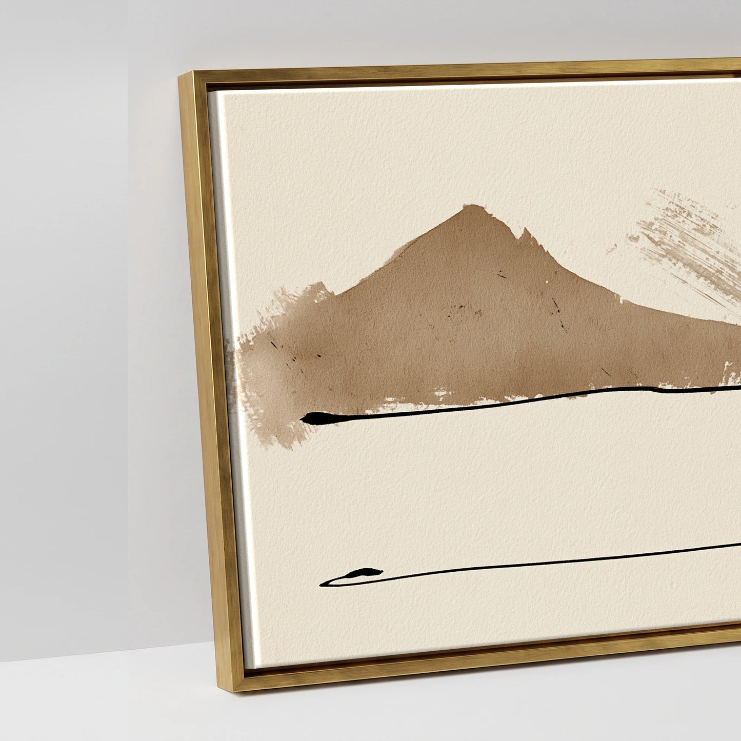 Silent Equine Horizon - artwork detail in an antique gold float frame
