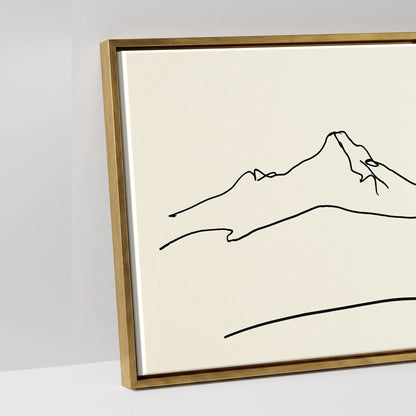 Minimalist Equine Horizon - artwork detail in an antique gold float frame
