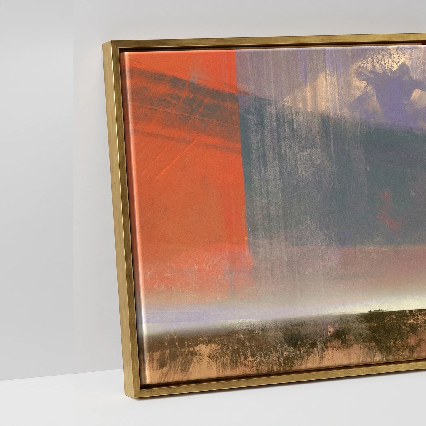 Sienna and Violet Haze - artwork detail in an antique gold float frame