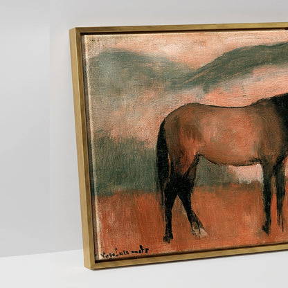 Terracotta Horizon - artwork detail in an antique gold float frame