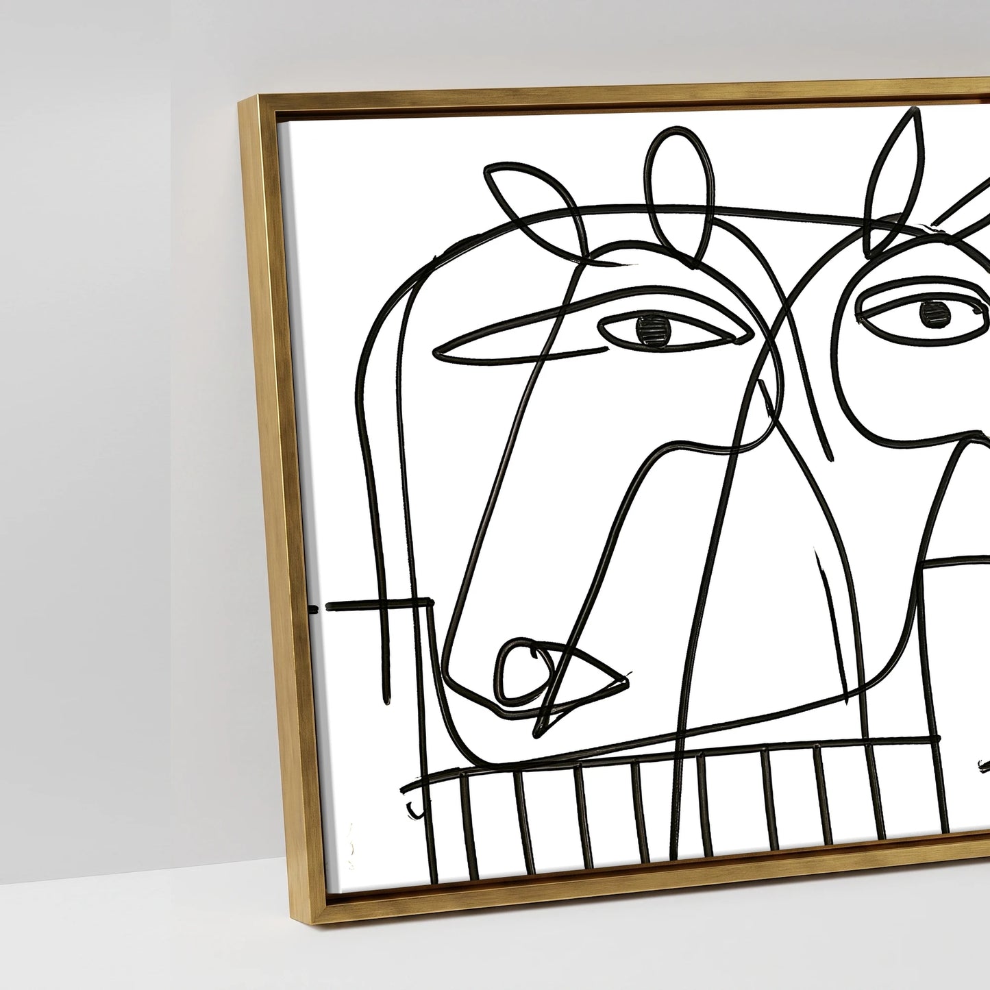 Linear Yard - artwork detail in an antique gold float frame