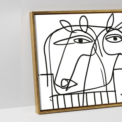 Linear Yard - artwork detail in an antique gold float frame