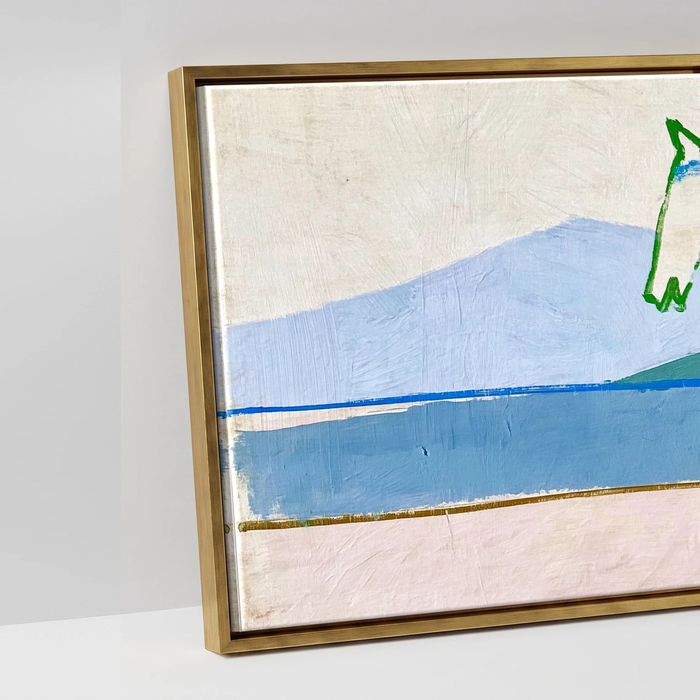 Architectural Equine Horizon - artwork detail in an antique gold float frame