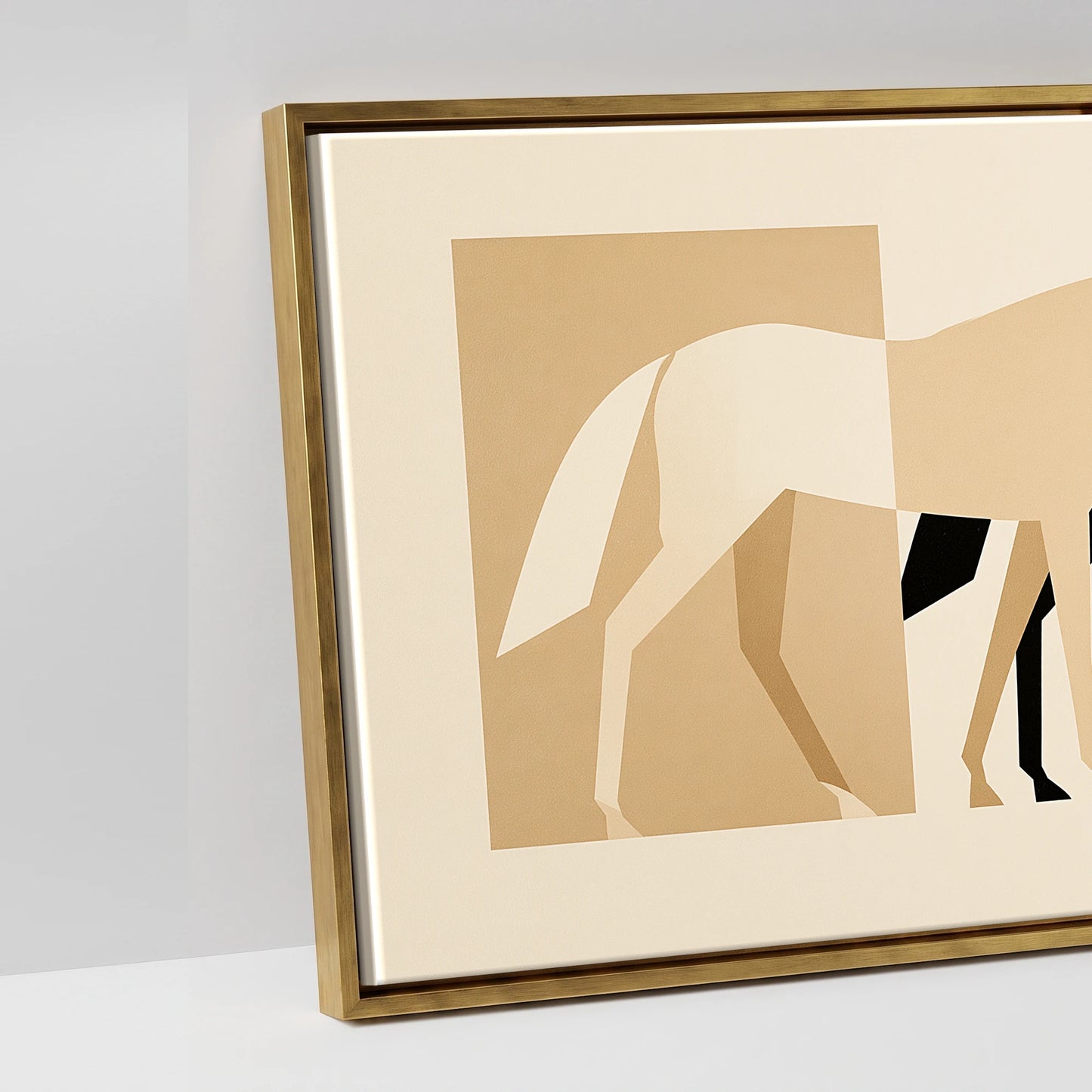 Modernist Herd - artwork detail in an antique gold float frame
