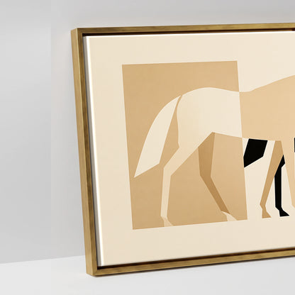 Modernist Herd - artwork detail in an antique gold float frame
