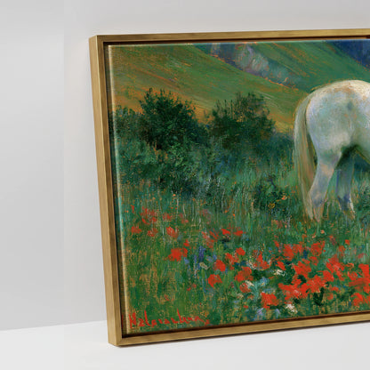 Summer Valley Grazing - artwork detail in an antique gold float frame