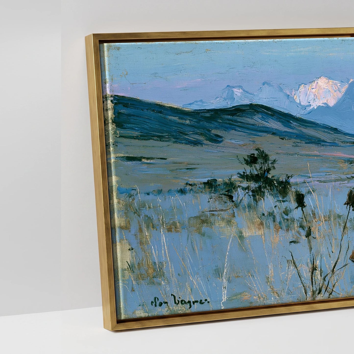 High Country Sentinel - artwork detail in an antique gold float frame