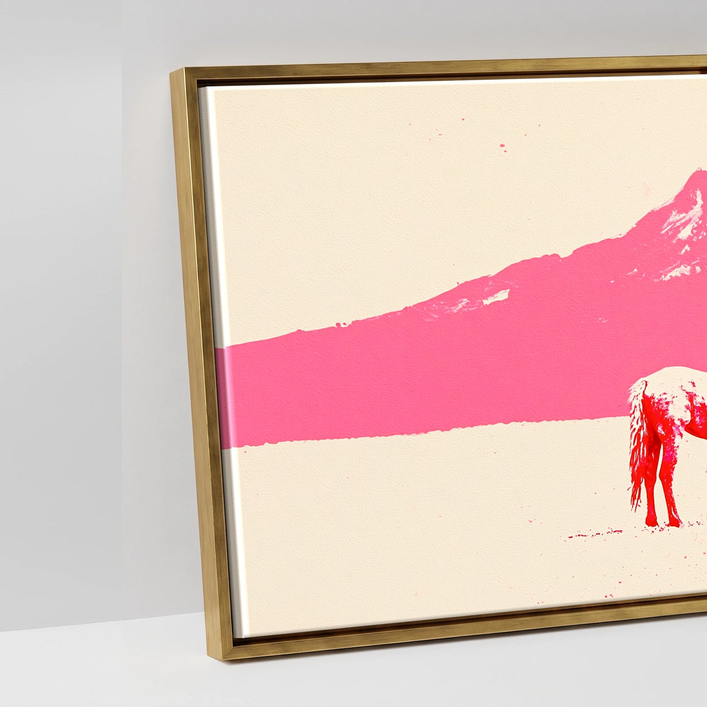 Magenta Mountains - artwork detail in an antique gold float frame