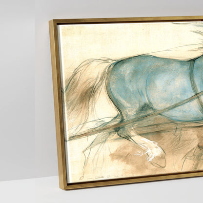 The Blue Draught Team - artwork detail in an antique gold float frame