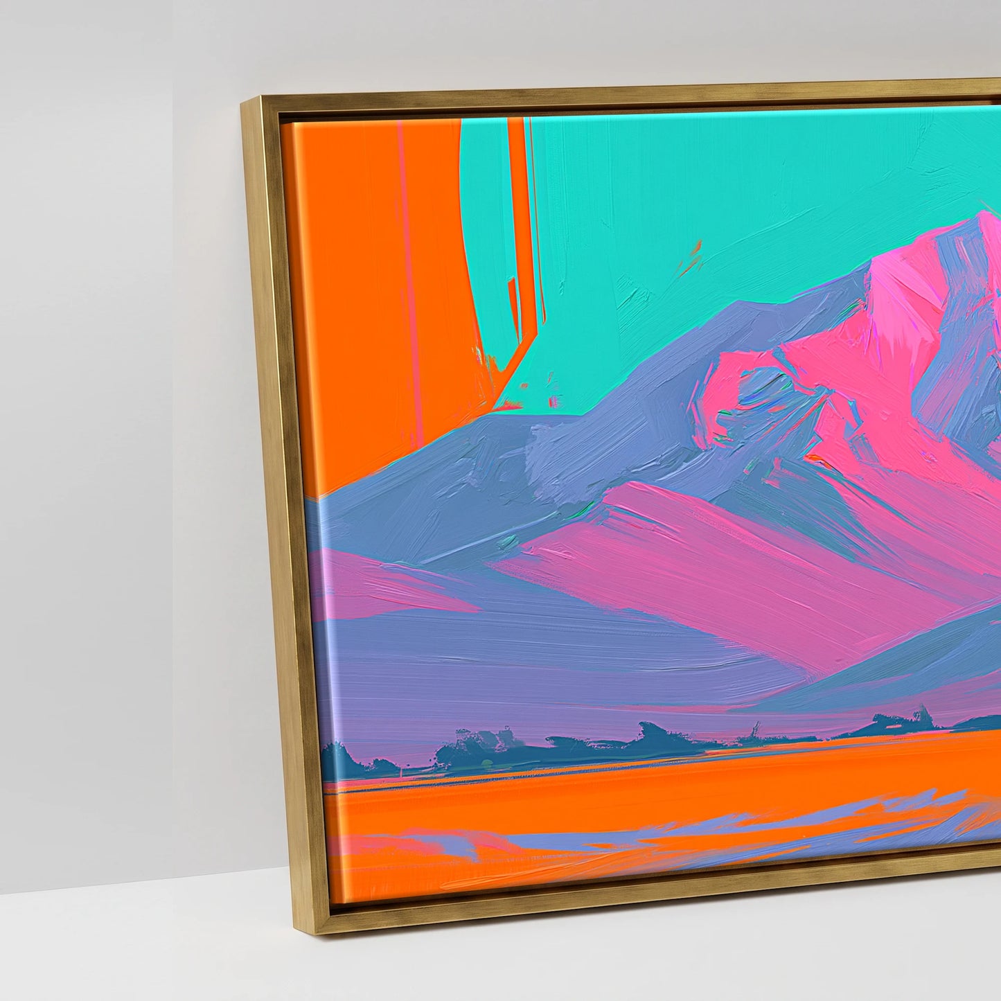 Electric Equine Horizon - artwork detail in an antique gold float frame