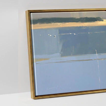Coastal Reflections - artwork detail in an antique gold float frame
